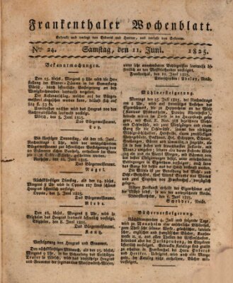 Frankenthaler Wochen-Blatt Samstag 11. Juni 1825