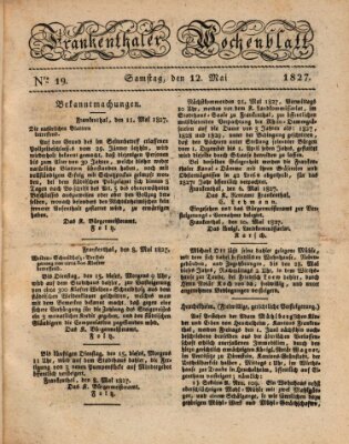 Frankenthaler Wochen-Blatt Samstag 12. Mai 1827