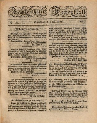 Frankenthaler Wochen-Blatt Samstag 23. Juni 1827