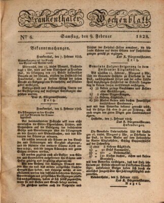 Frankenthaler Wochen-Blatt Samstag 9. Februar 1828