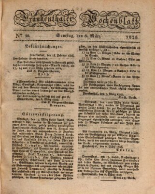 Frankenthaler Wochen-Blatt Samstag 8. März 1828