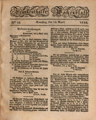 Frankenthaler Wochen-Blatt Samstag 12. April 1828