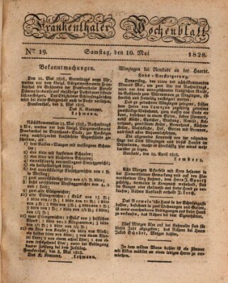 Frankenthaler Wochen-Blatt Samstag 10. Mai 1828