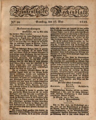 Frankenthaler Wochen-Blatt Samstag 17. Mai 1828