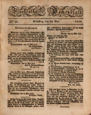 Frankenthaler Wochen-Blatt Samstag 24. Mai 1828