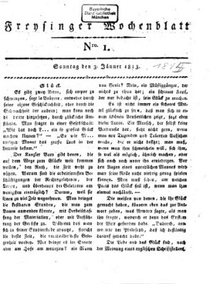 Freisinger Wochenblatt Sonntag 3. Januar 1813