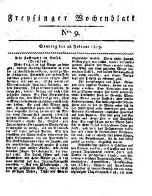 Freisinger Wochenblatt Sonntag 28. Februar 1813