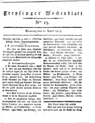 Freisinger Wochenblatt Sonntag 11. April 1813