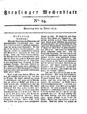 Freisinger Wochenblatt Sonntag 13. Juni 1813