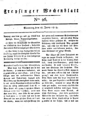 Freisinger Wochenblatt Sonntag 27. Juni 1813