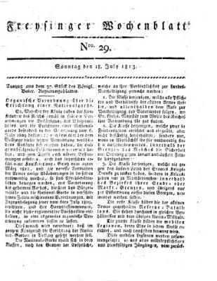 Freisinger Wochenblatt Sonntag 18. Juli 1813