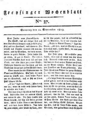 Freisinger Wochenblatt Sonntag 12. September 1813