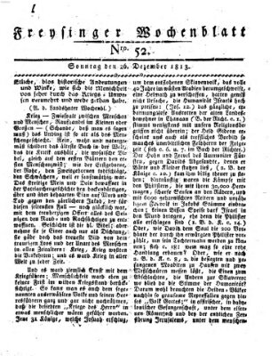 Freisinger Wochenblatt Sonntag 26. Dezember 1813