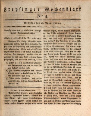 Freisinger Wochenblatt Sonntag 23. Januar 1814