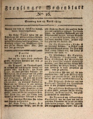 Freisinger Wochenblatt Sonntag 17. April 1814