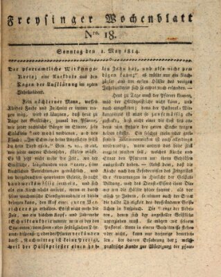 Freisinger Wochenblatt Sonntag 1. Mai 1814