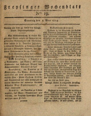 Freisinger Wochenblatt Sonntag 8. Mai 1814