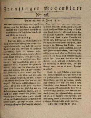 Freisinger Wochenblatt Sonntag 26. Juni 1814