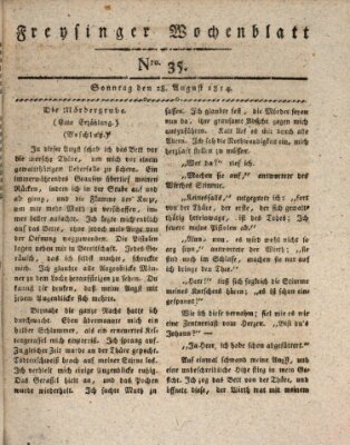 Freisinger Wochenblatt Sonntag 28. August 1814