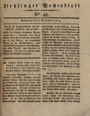 Freisinger Wochenblatt Sonntag 6. November 1814