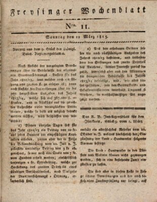 Freisinger Wochenblatt Sonntag 12. März 1815