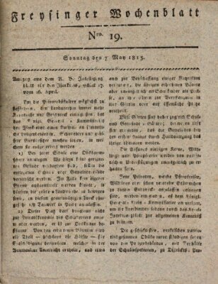 Freisinger Wochenblatt Sonntag 7. Mai 1815