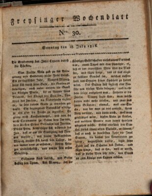 Freisinger Wochenblatt Sonntag 28. Juli 1816