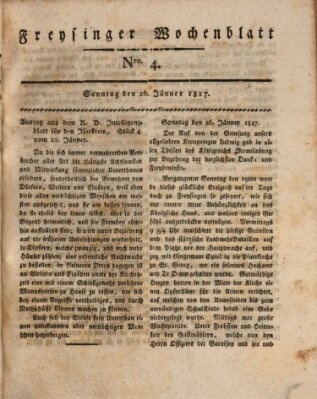 Freisinger Wochenblatt Sonntag 26. Januar 1817