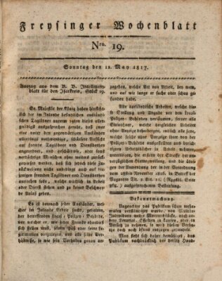Freisinger Wochenblatt Sonntag 11. Mai 1817