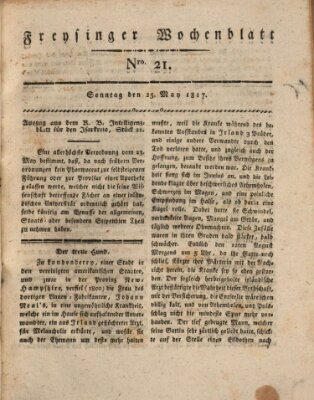 Freisinger Wochenblatt Sonntag 25. Mai 1817