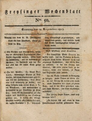 Freisinger Wochenblatt Sonntag 14. Dezember 1817