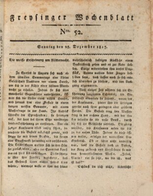 Freisinger Wochenblatt Sonntag 28. Dezember 1817