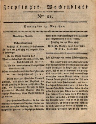 Freisinger Wochenblatt Sonntag 23. Mai 1819