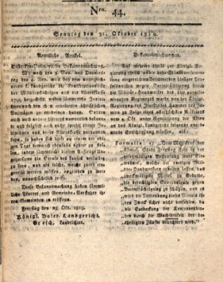 Freisinger Wochenblatt Sonntag 31. Oktober 1819