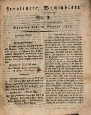 Freisinger Wochenblatt Sonntag 18. Januar 1824