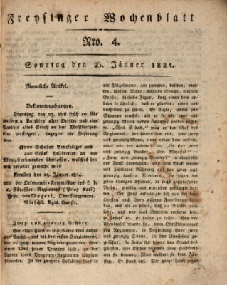 Freisinger Wochenblatt Sonntag 25. Januar 1824