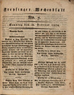 Freisinger Wochenblatt Sonntag 15. Februar 1824