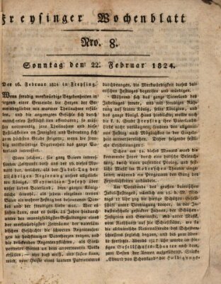 Freisinger Wochenblatt Sonntag 22. Februar 1824