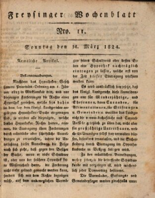 Freisinger Wochenblatt Sonntag 14. März 1824