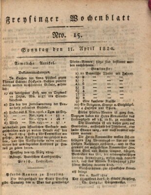 Freisinger Wochenblatt Sonntag 11. April 1824