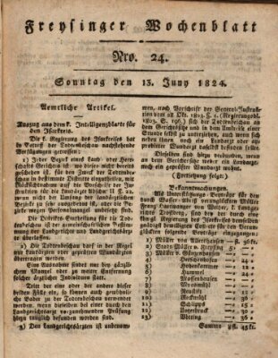 Freisinger Wochenblatt Sonntag 13. Juni 1824