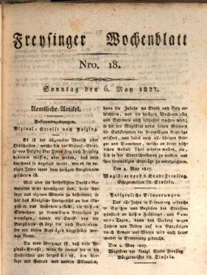 Freisinger Wochenblatt Sonntag 6. Mai 1827