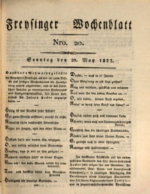 Freisinger Wochenblatt Sonntag 20. Mai 1827