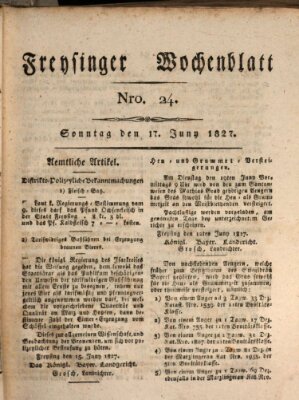 Freisinger Wochenblatt Sonntag 17. Juni 1827