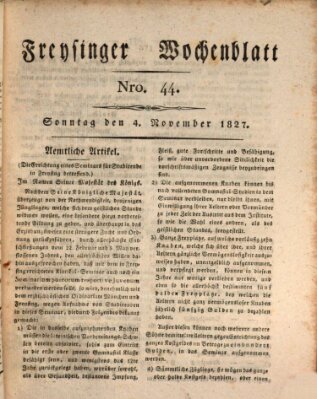 Freisinger Wochenblatt Sonntag 4. November 1827