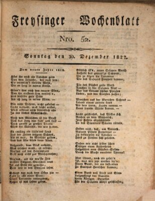 Freisinger Wochenblatt Sonntag 30. Dezember 1827