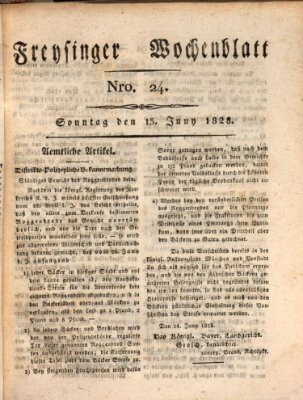 Freisinger Wochenblatt Sonntag 15. Juni 1828