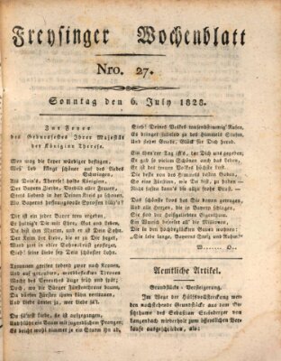 Freisinger Wochenblatt Sonntag 6. Juli 1828