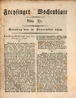 Freisinger Wochenblatt Sonntag 14. September 1828