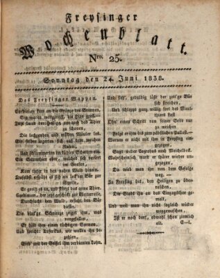 Freisinger Wochenblatt Sonntag 24. Juni 1838